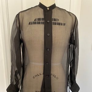 Ralph Lauren Collection Women Black Sheer Shirt